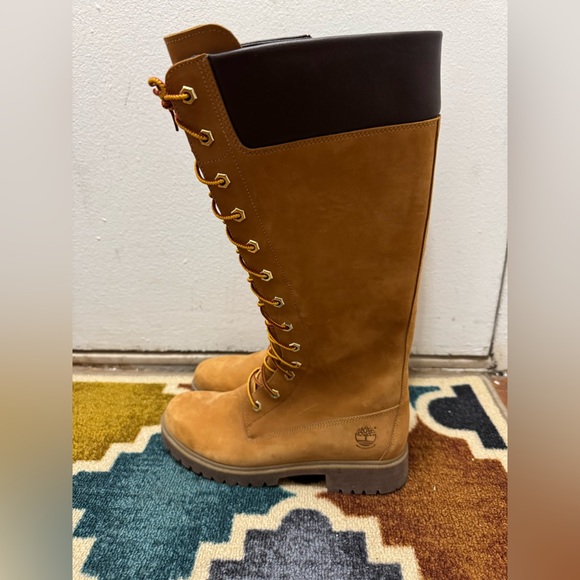 Timberland Tan and Brown Tall Lace-Up Boots - Picture 8 of 10